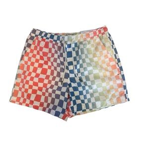 American Eagle Outfitters Multicolor Checkered Swim Trunks